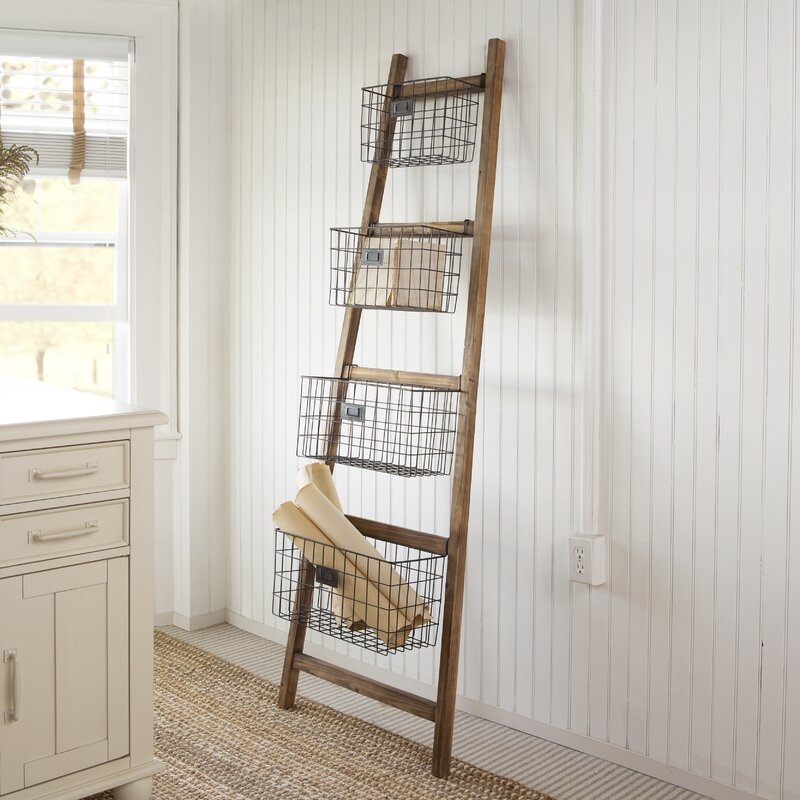 Vertical Wooden 6 ft Blanket Ladder - Image 2