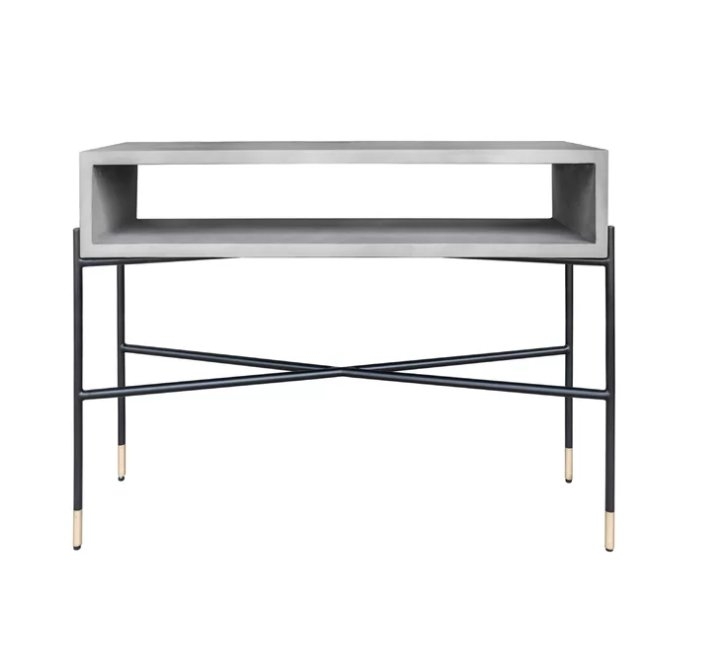 Thibeault Concrete and Metal Console Table - Image 0