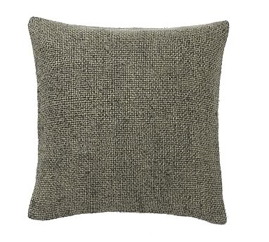 Faye Textured Linen Pillow Cover, 20", Sage Grass - Image 0
