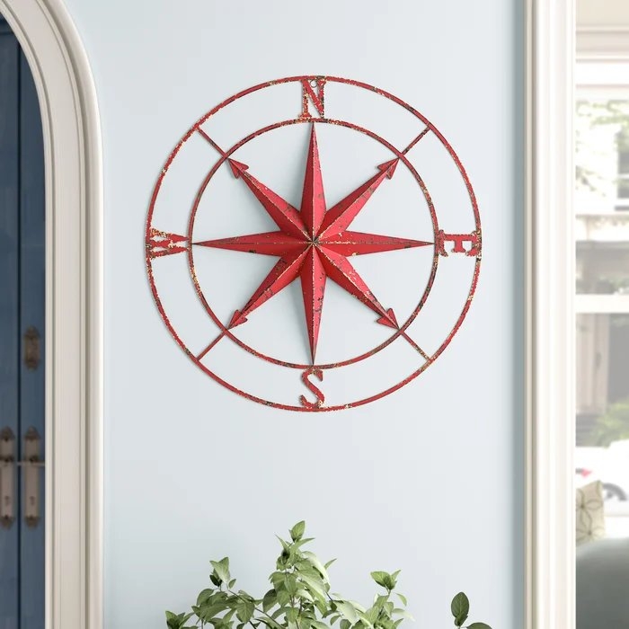 Round Compass Wall Décor - Image 0