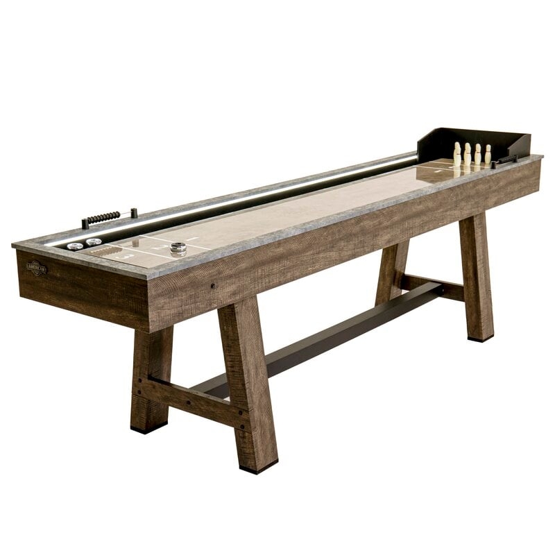 American Legend Stonebridge 9' Led Shuffleboard Table W/ Bowling - Image 0