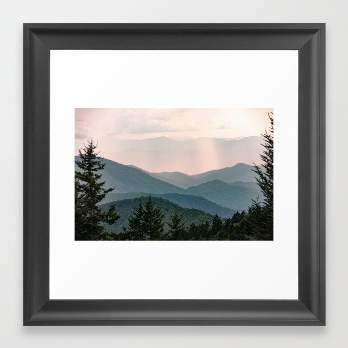 Smoky Mountain Pastel Sunset Framed Art Print - Image 0