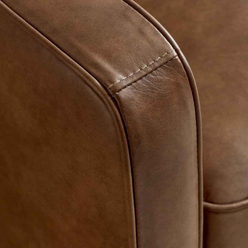 Abbott Genuine Leather Square Arm Sofa - Image 6
