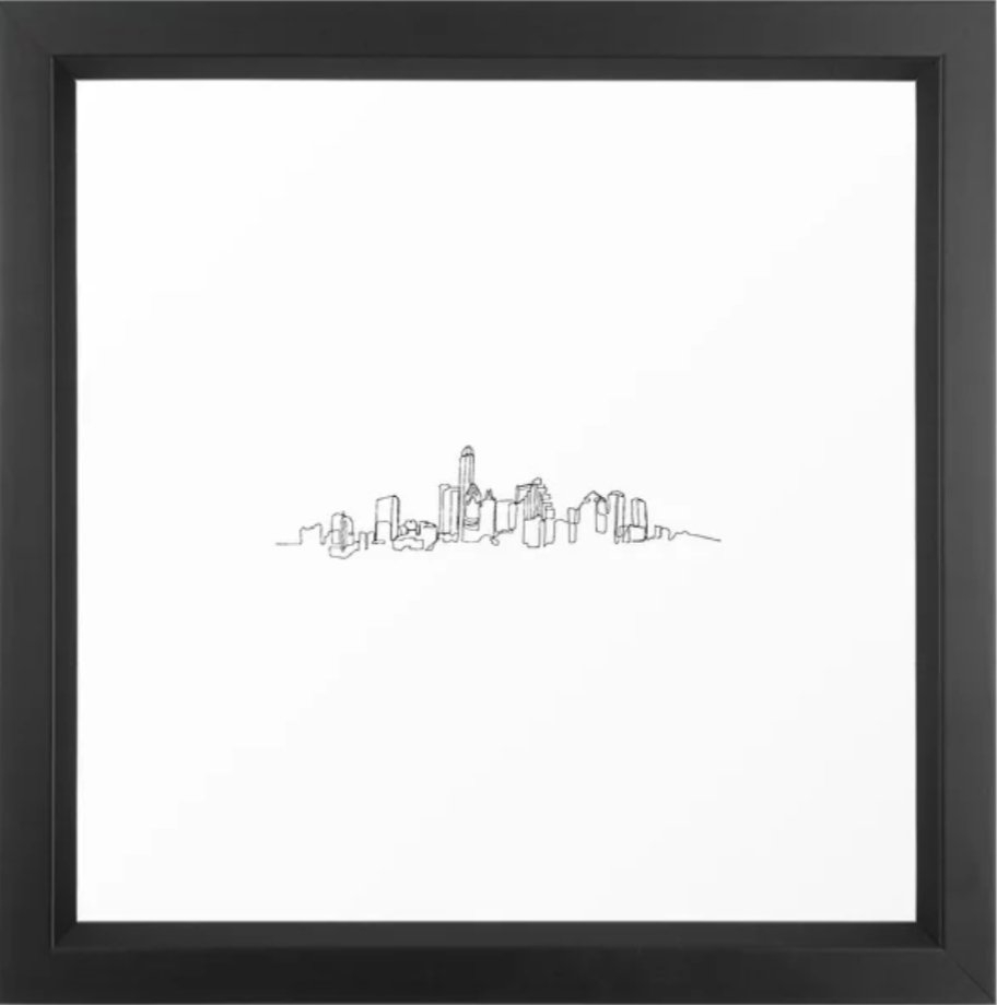 Austin Skyline Drawing Framed Art Print - Image 0