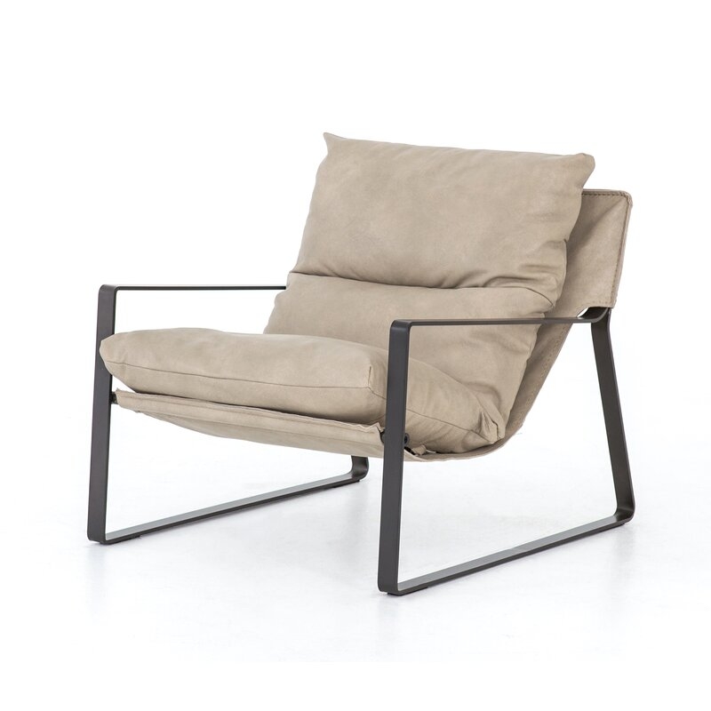 Four Hands Kensington Armchair Fabric: Umber Natural Genuine Leather - Image 0