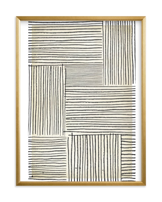 Sketchy Lines - 18" X 24"" -Rich Black Wood Frame-No Mat - Image 0