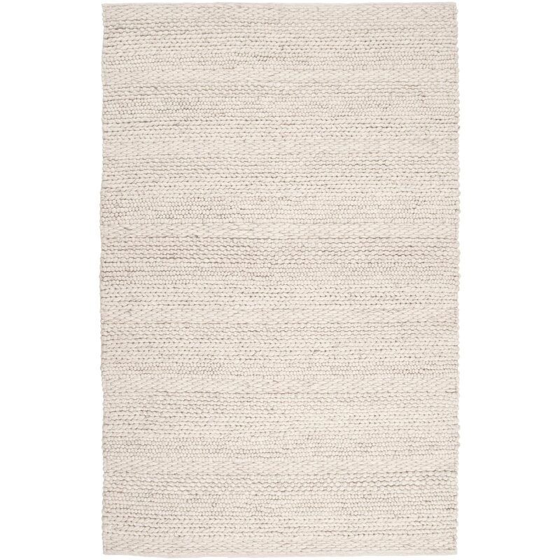 Jocelyn Parchment Handwoven Flatweave Wool White/Charcoal Area Rug - Image 0