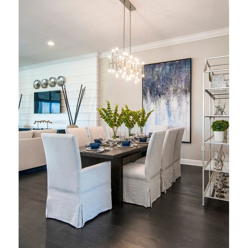 Aster 78.75" Rubberwood Solid Wood Dining Table - Image 2