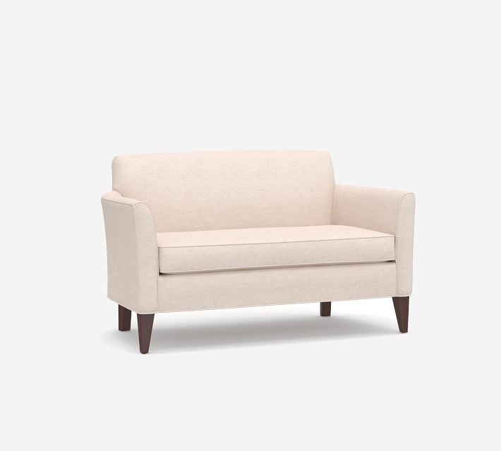 Marcel Upholstered Mini Sofa, Polyester Wrapped Cushions, Performance Boucle Fog - Image 0