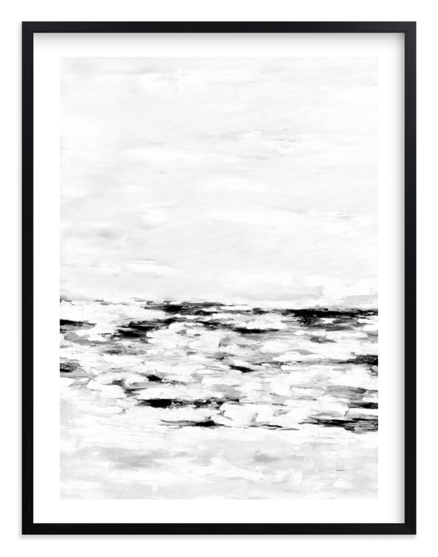 Faded Fury Diptych II in Black and White - 40 x 54 - Black wood frame - White border - Image 0