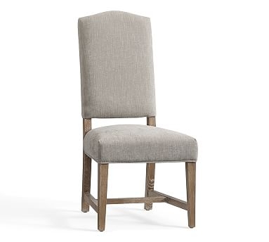 Ashton Upholstered Non-Tufted Dining Side Chair, Performance Heathered Tweed Pebble - Image 0