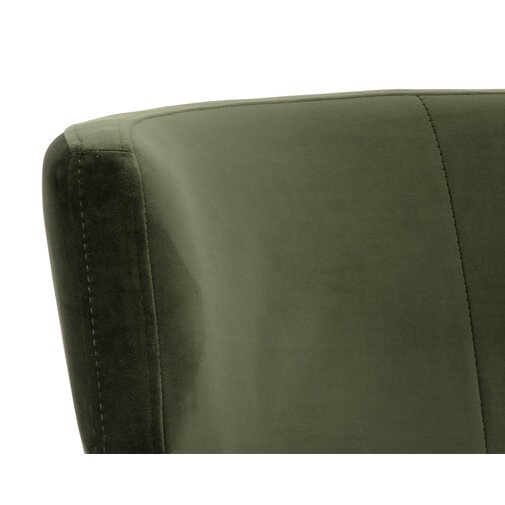 YORKVILLE DINING CHAIR  ANTIQUE BRASS  MOSS GREEN FABRIC - Image 3