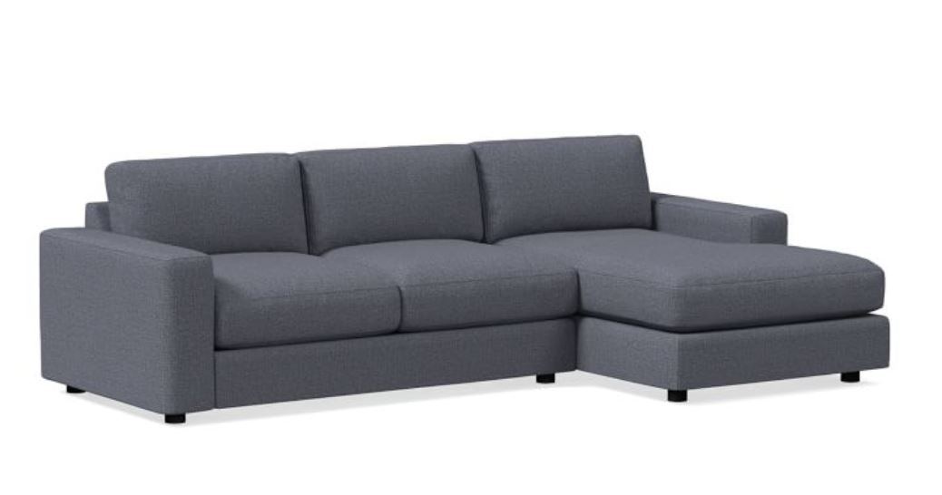 Urban 2-piece Chaise Sectional - right facing, Small (standard depth 39") - Image 0