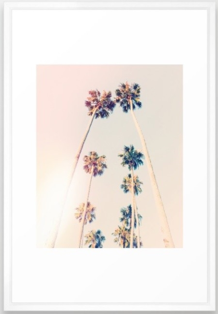 Vintage Pastel Palm trees Framed Art Print - Image 0