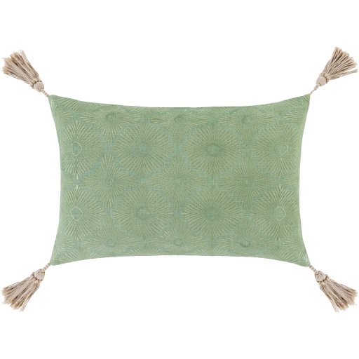Etta Lumbar Pillow Cover, 20" x 13", Mint - Image 0