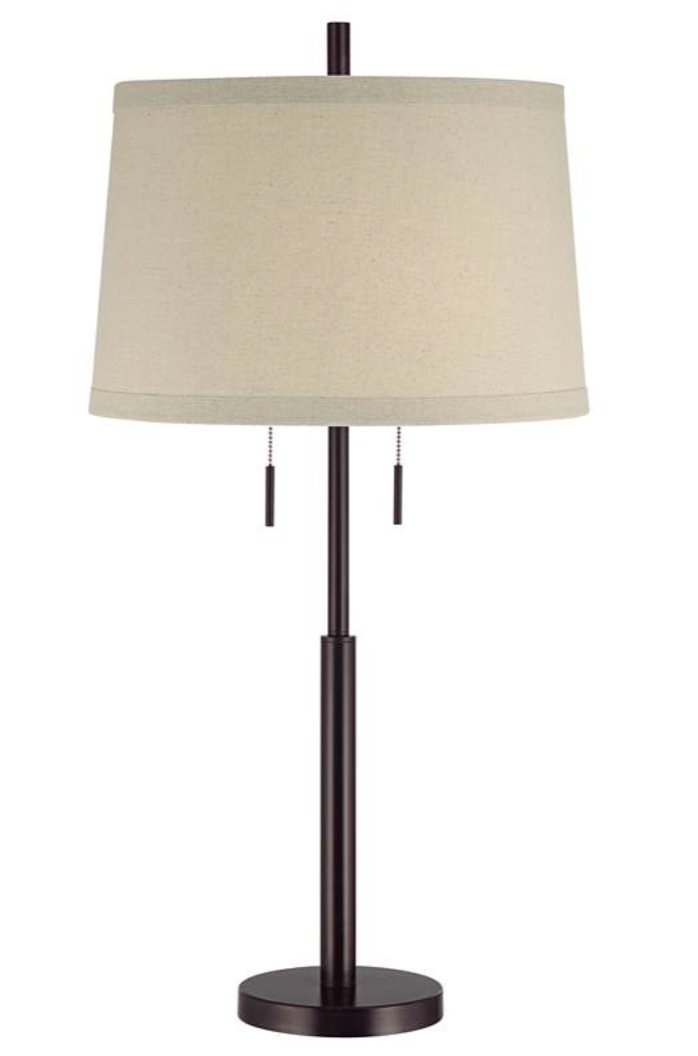 Possini Euro Design Matte Dark Bronze Stick Table Lamp - Image 1