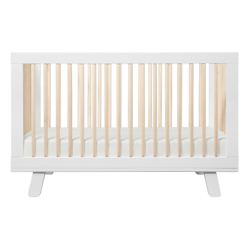 Hudson 3-in-1 Standard Convertible Crib Color: White/Washed Natural - Image 0