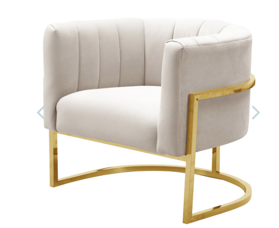 Magnolia Spotted Cream Chair with Gold - Image 1