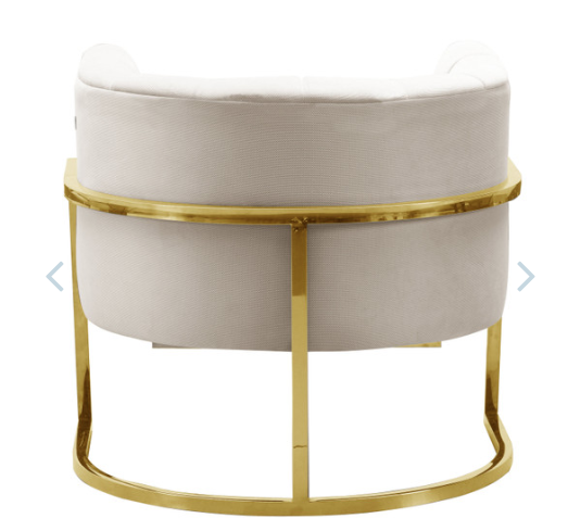 Magnolia Spotted Cream Chair with Gold - Image 2