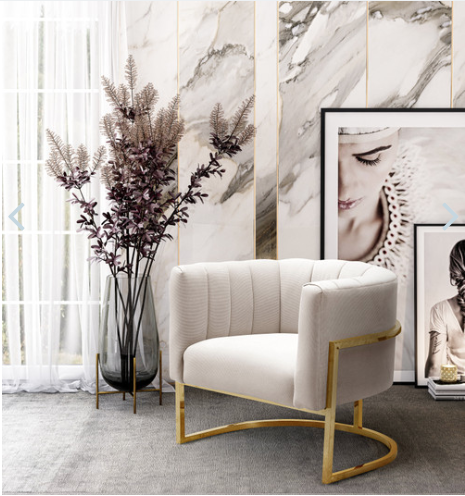 Magnolia Spotted Cream Chair with Gold - Image 4