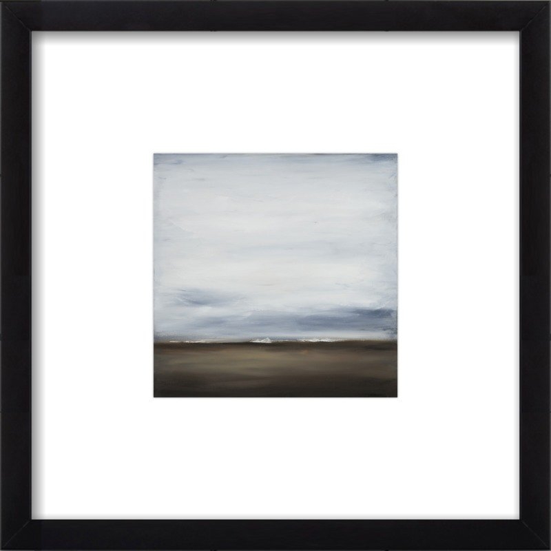 Evening Beach  BY TRICIA STRICKFADEN - 8"x8" Framed Art Print - Black Wood Frame with Matte - Image 0