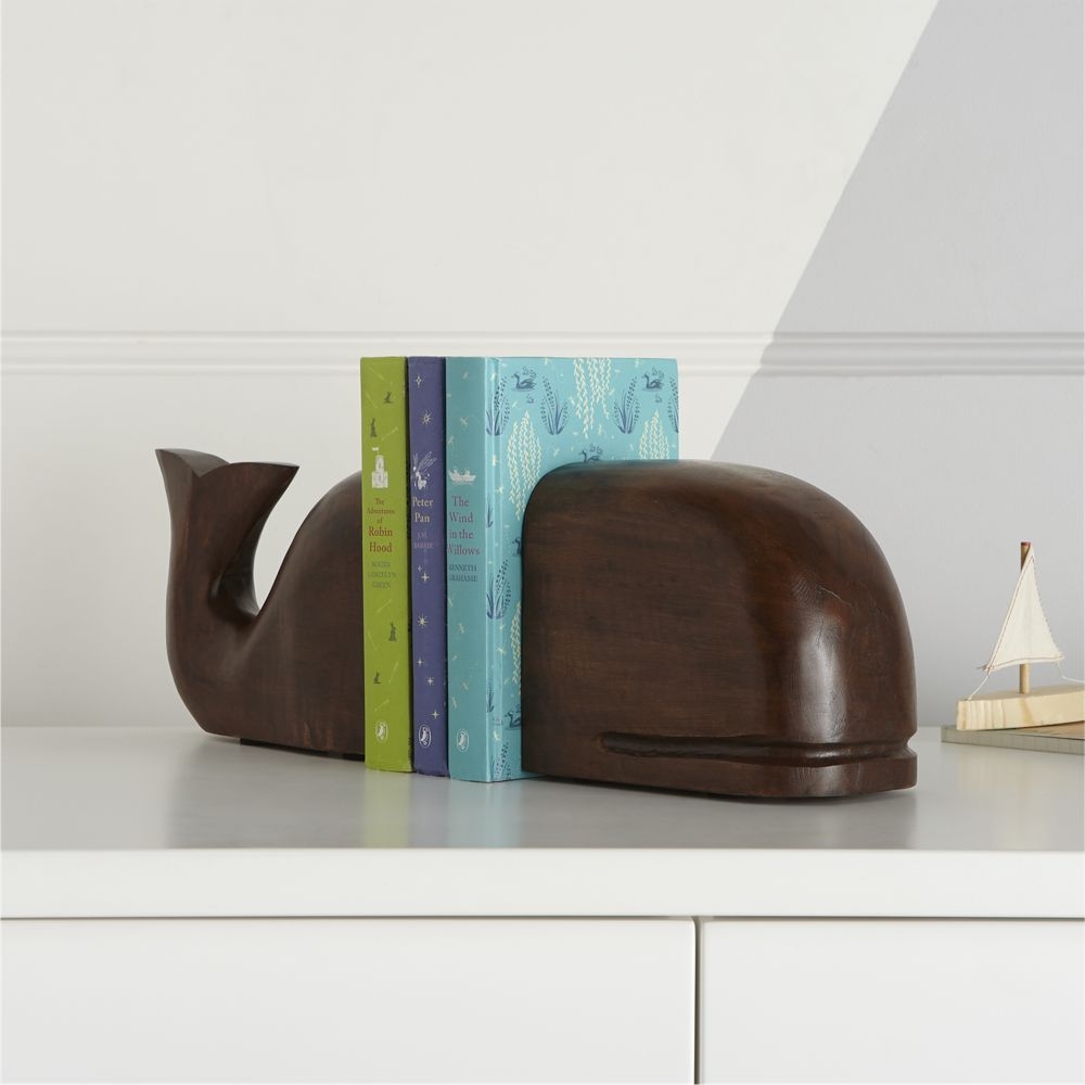 Whale Wooden Bookends - Image 0