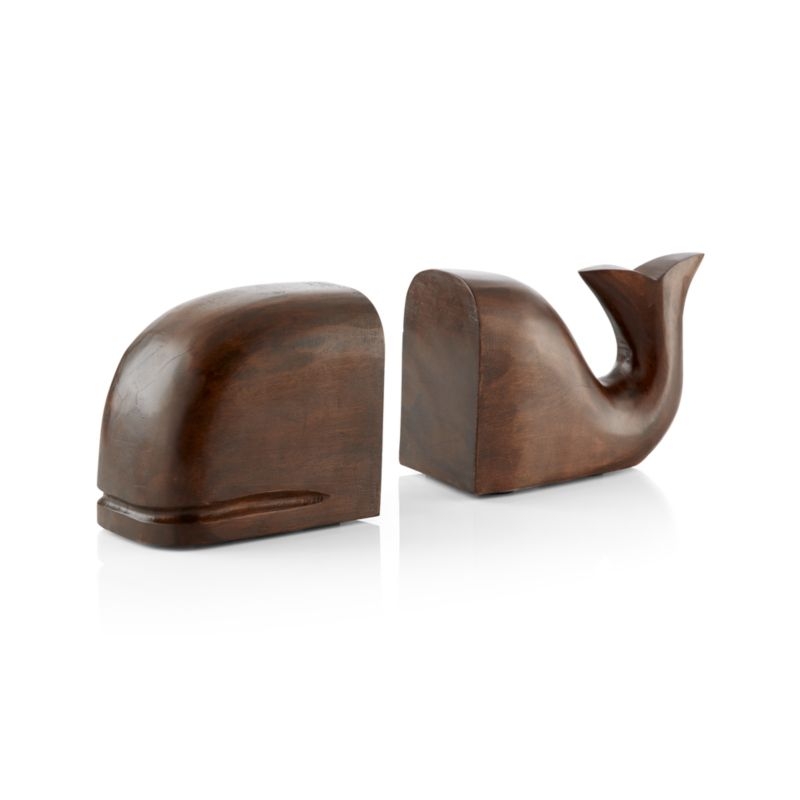Whale Wooden Bookends - Image 1