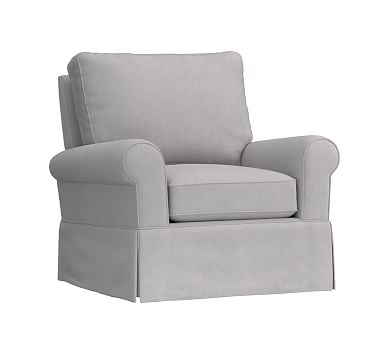 Comfort Upholstered Glider, Linen Blend Gray - Image 0