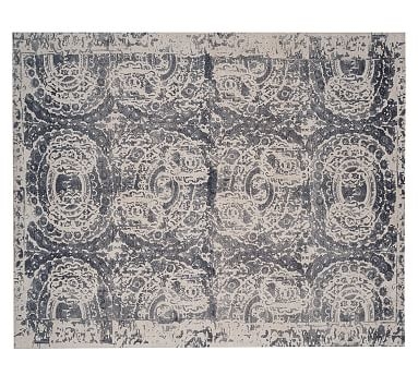 Bosworth Printed Wool Rug, 8x10', Gray - Image 1