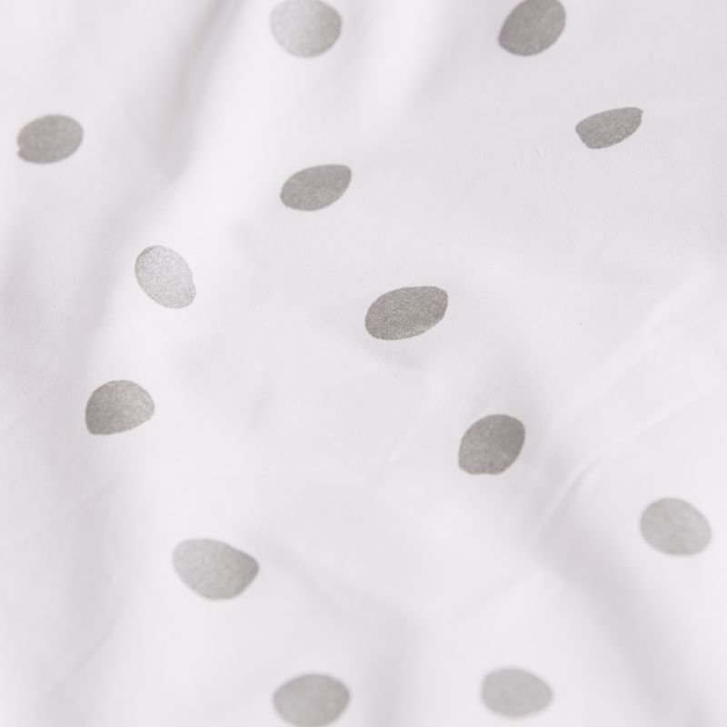 Organic Silver Polka Dot Crib Fitted Sheet - Image 2