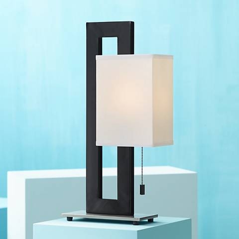 360 Lighting Floating Square 20 1/2" Black Finish Modern Table Lamp - Image 0