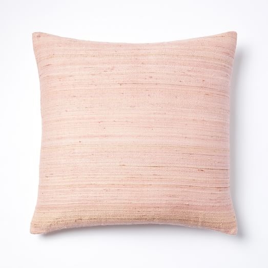 Woven Silk Pillow Cover in Pink Sorbet - Image 0