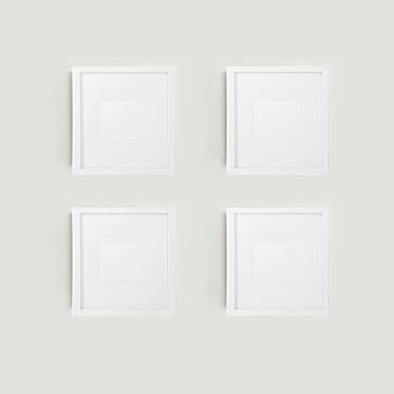 Gallery Frames, Set of 4, 13"x13", White Lacquer - Image 1