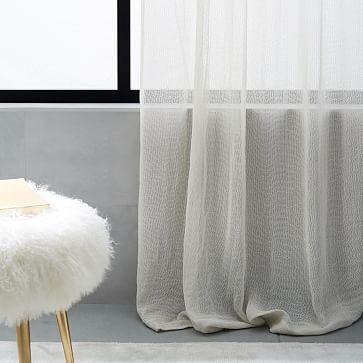 Solid Open Weave Sheer Curtains, Set of 2, Frost Gray, 48"x84" - Image 2