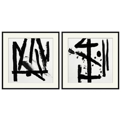 Black and White Abstracts, Set of 2 - Image 0