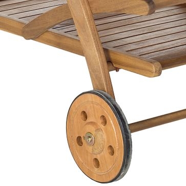 Outdoor Wood Bar Cart, Small, Teak Wash - Image 2
