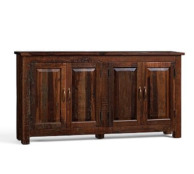 Bowry Large Reclaimed Wood Media Console, Rustic Reclaimed Finish - Image 1