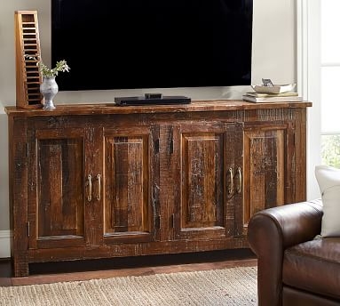 Bowry Large Reclaimed Wood Media Console, Rustic Reclaimed Finish - Image 2