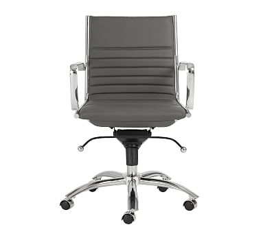 Fowler Low Back Desk Chair, Gray - Image 1