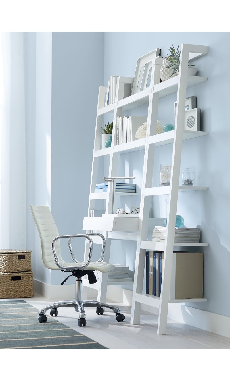 Sawyer White Leaning Desk with Two 18" Bookcases - Image 1