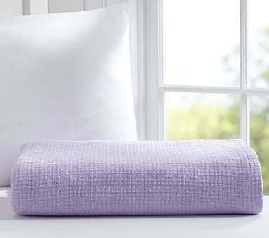 Organic Cotton Woven Blanket, Lavender, Full/Queen - Image 0