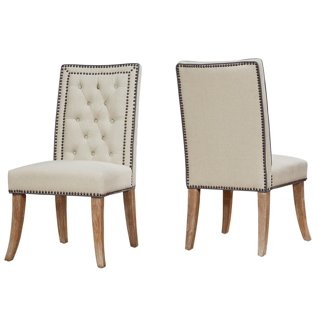George Beige Linen Dining Chair (Set of 2) - Image 3