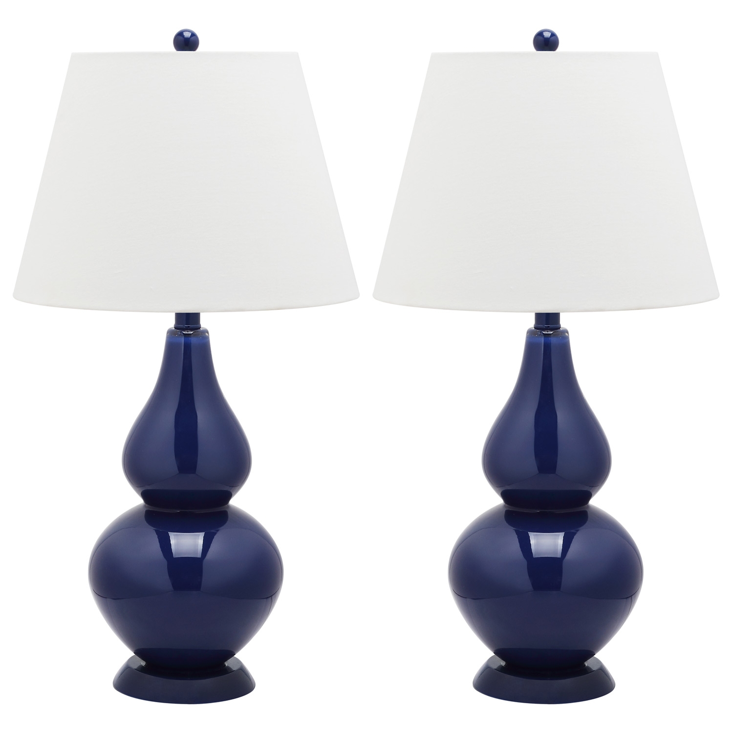 Cybil 26-Inch H Double Gourd Table Lamp - Navy - Arlo Home - Image 0