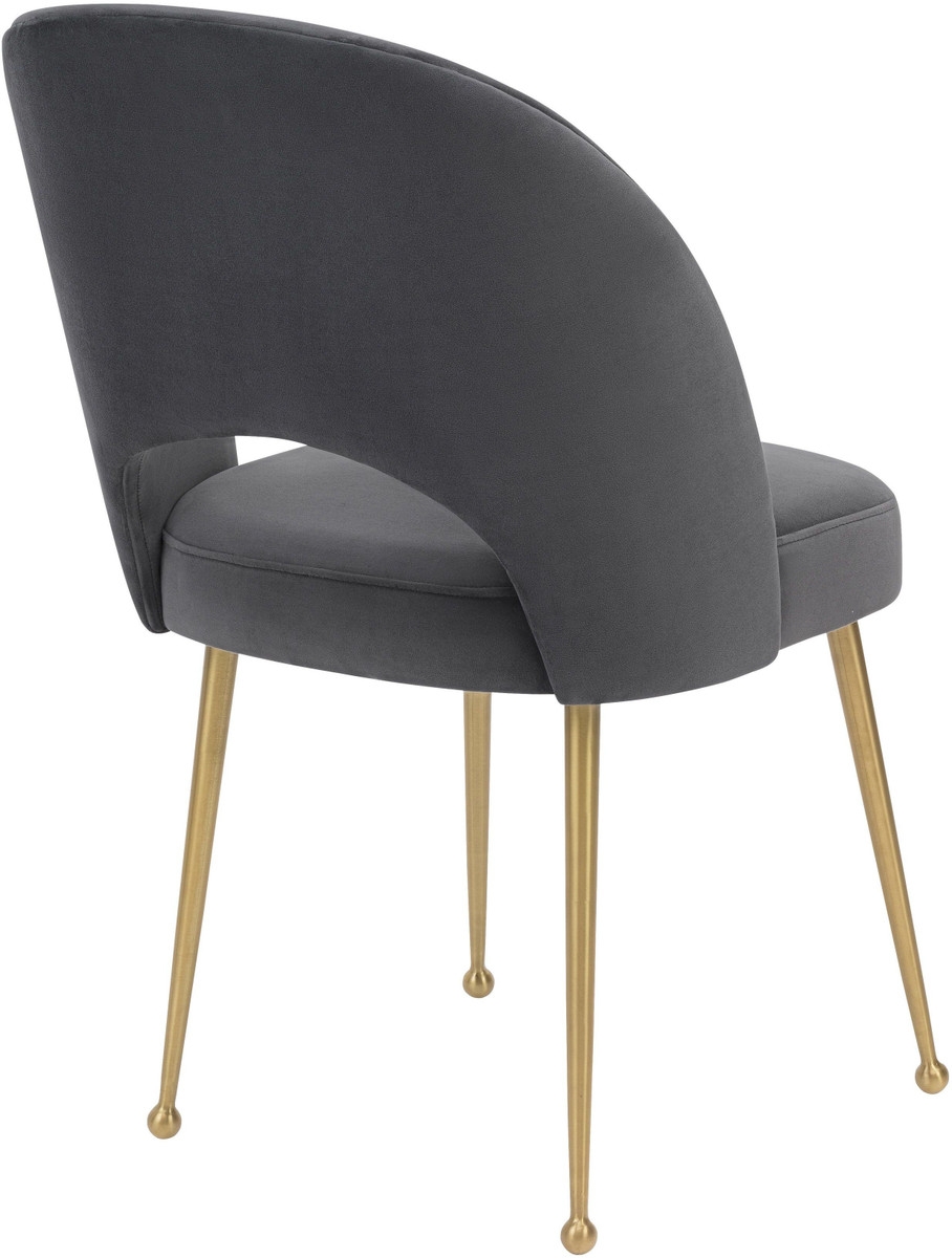 Swell Dark Grey Velvet Chair - Image 2