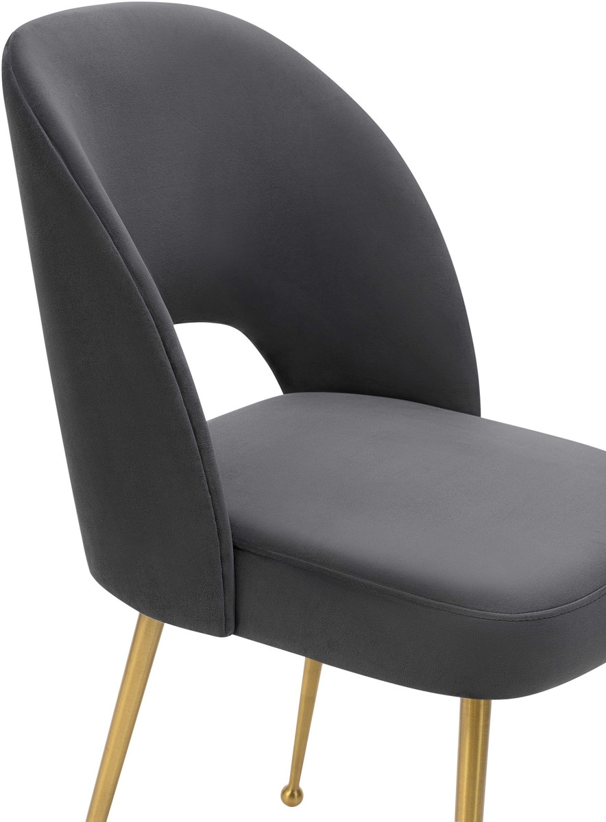 Swell Dark Grey Velvet Chair - Image 3