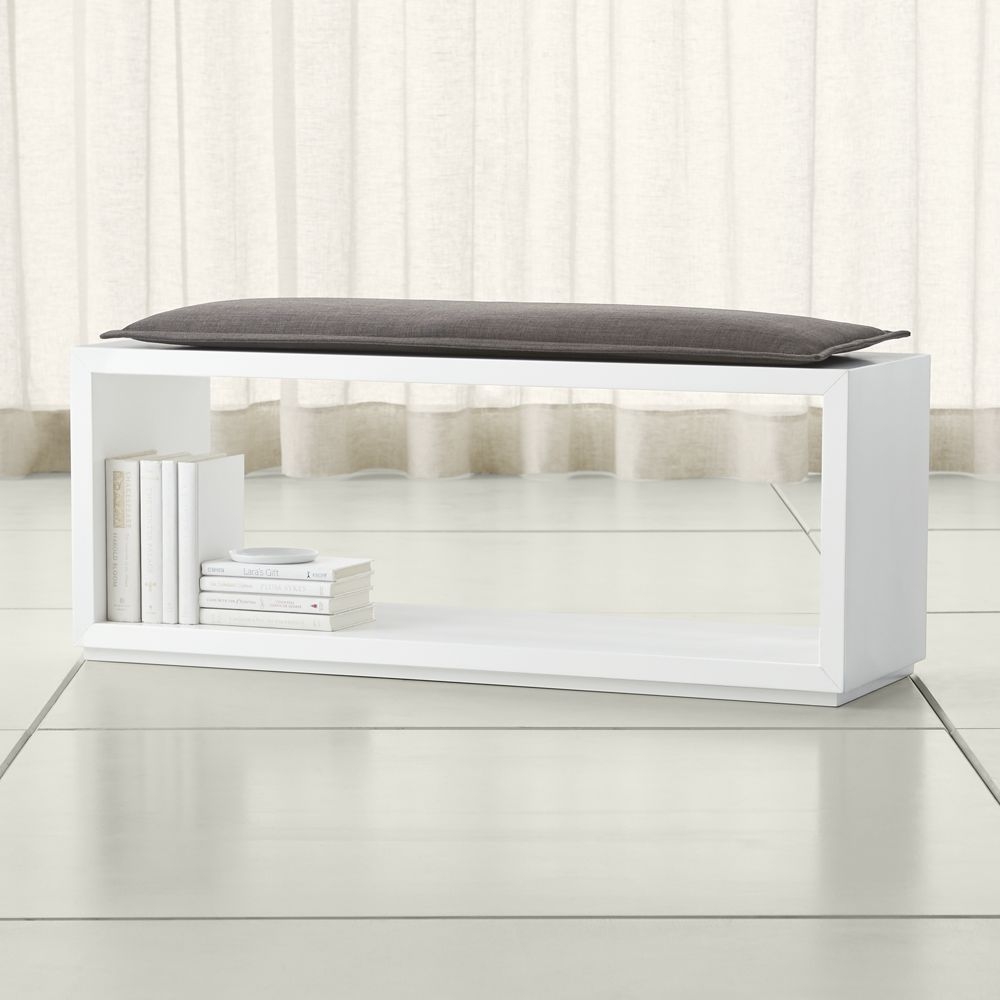 Aspect White 47.5" Open Bench with Cushion - Image 0