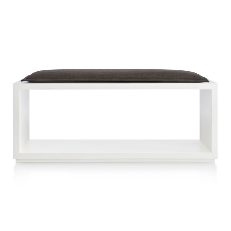 Aspect White 47.5" Open Bench with Cushion - Image 1