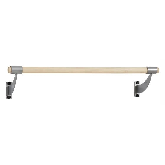 Wall Mounted Ballet Barre, 36", Natural/Silver - Image 0