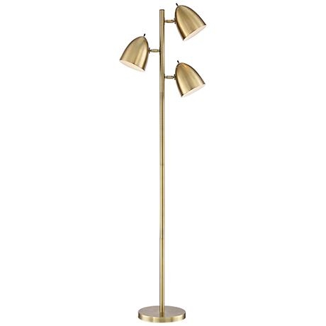Aaron Aged Brass 3-Light Floor Lamp - Image 0