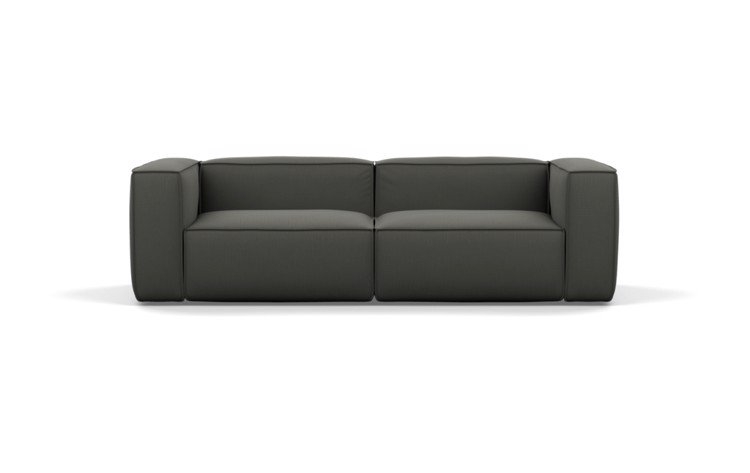 Gray Sofa in Charcoal Fabric - left high, right high - Image 0